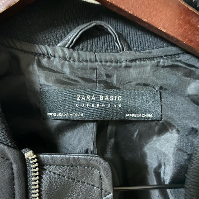 zara basic ザラベーシック レザージャケット 刺繍 長袖 ジャケット 2