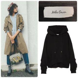 ミラオーウェン(Mila Owen)の美品♡ミラオーウェン ワイドフーディー パーカー スウェット フード 黒(パーカー)