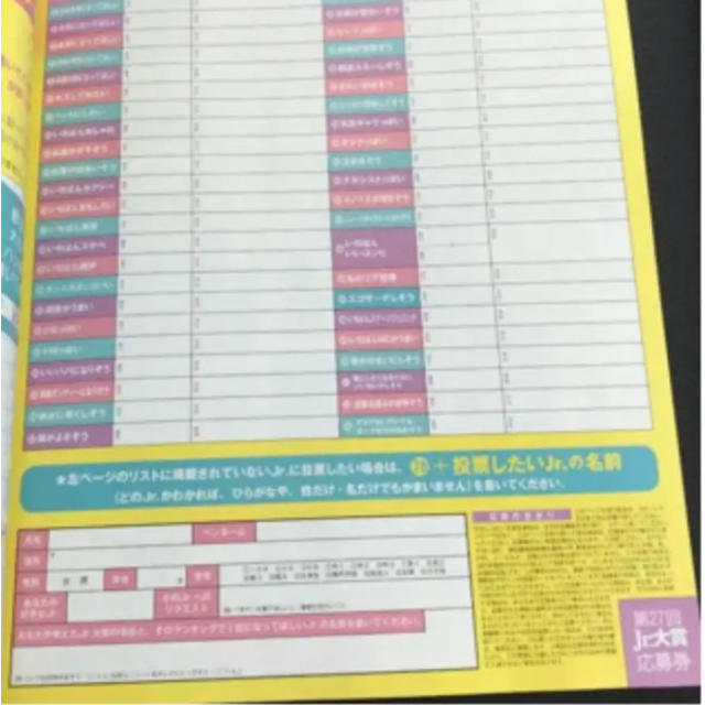 Myojo 2020年 12月号 Jr.大賞 応募用紙 7枚セット - アイドルグッズ
