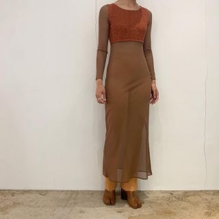 perverze Stripe Stitch Sheer Dress  (ロングドレス)