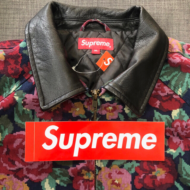 Supreme Leather Collar Work Jacket 花柄