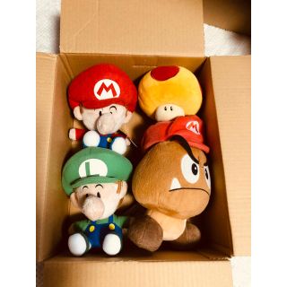 ニンテンドウ(任天堂)のぬいぐるみ マリオブラザーズ 4点セット マリオ ルイージ クリボー キノコ(キャラクターグッズ)