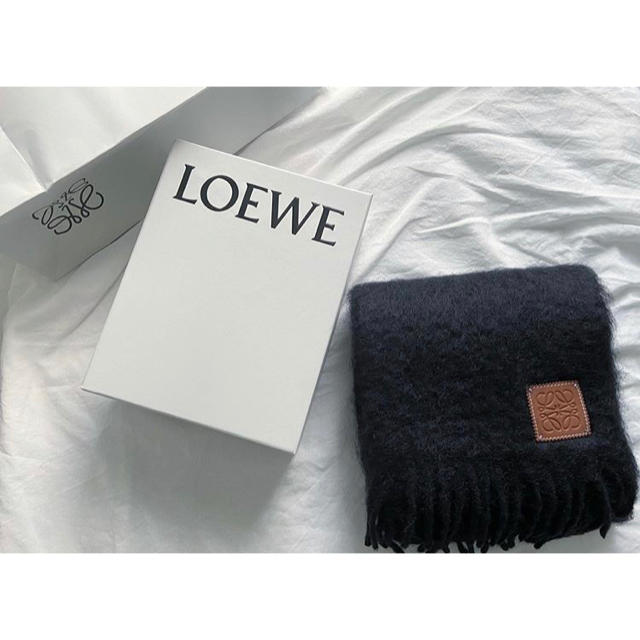 【新品・未使用】LOEWE アナグラムモヘアスカーフマフラー