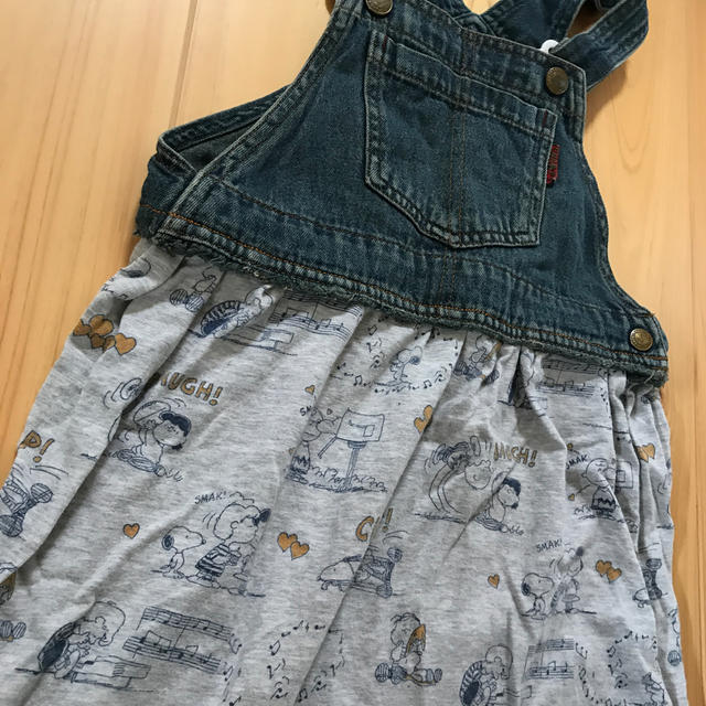 スヌーピー　リメイク　ジャンバースカート キッズ/ベビー/マタニティのキッズ服女の子用(90cm~)(スカート)の商品写真