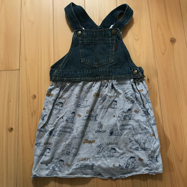 スヌーピー　リメイク　ジャンバースカート キッズ/ベビー/マタニティのキッズ服女の子用(90cm~)(スカート)の商品写真