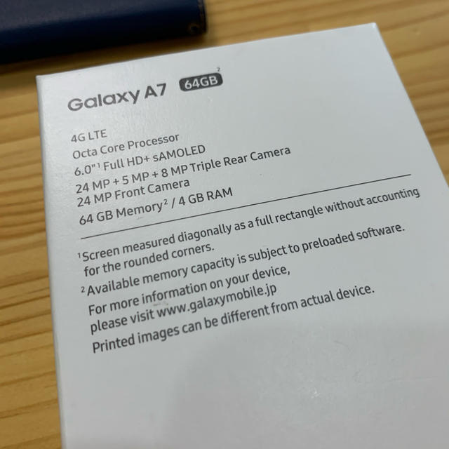 Galaxy(ギャラクシー)のSIMフリーSamsung Galaxy A7 ブラック 64GB  スマホ/家電/カメラのスマートフォン/携帯電話(スマートフォン本体)の商品写真