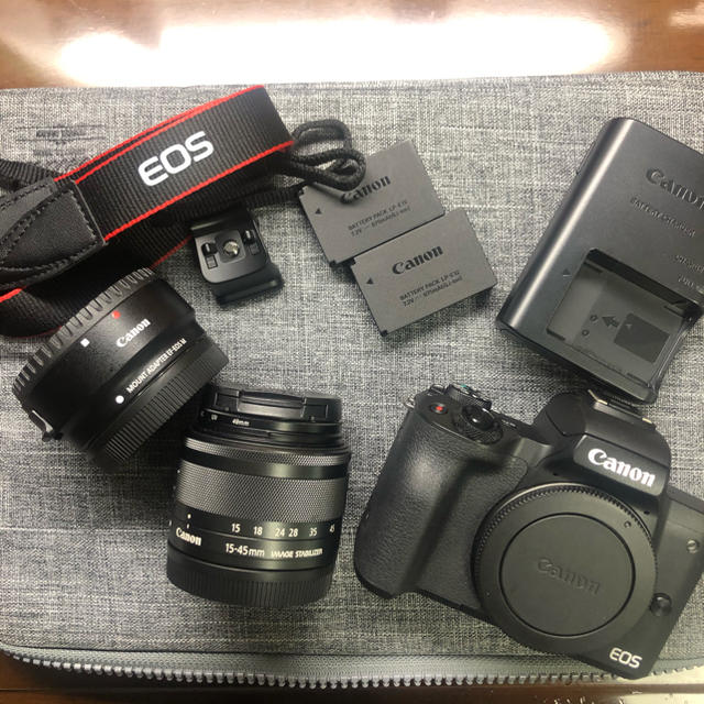 Canon - Eos KissM & 純正マウントアダプター & EF-m 15-45 レンズ