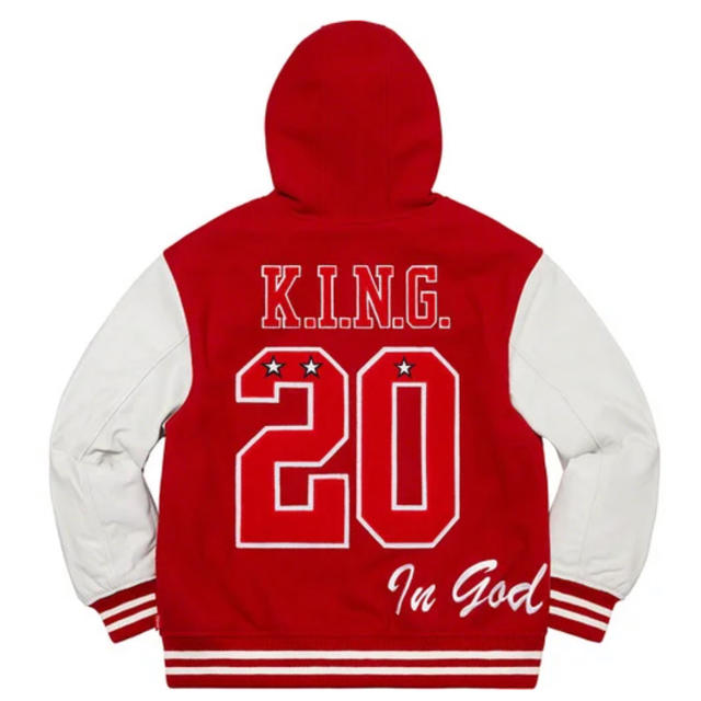 supreme  King Hooded Varsity Jacket