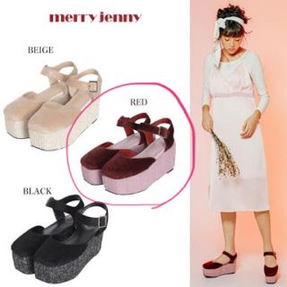 メリージェニー(merry jenny)のmerry jenny ハラコベルトサンダル　24cm(サンダル)