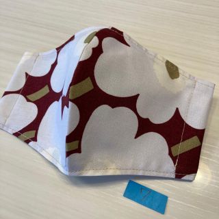 マリメッコ(marimekko)の立体　インナーマスク　白×ワインレッド(その他)