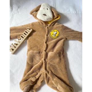 ピーナッツ(PEANUTS)のスヌーピー ガバーオールロンパース 美品(ロンパース)