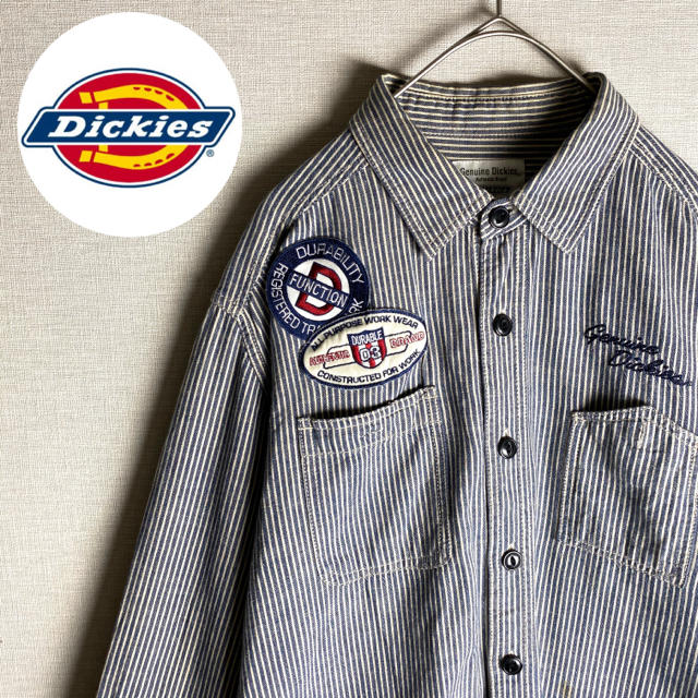 Dickies Dickies 長袖ストライプシャツ ワッペンデザイン 古着コーデ 人気 の通販 By 古着 Micchan 大特価セール ディッキーズならラクマ