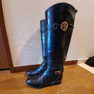 トリーバーチ(Tory Burch)の【トリーバーチ】【TORY BURCH】黒　ロングブーツ　US 7M(ブーツ)