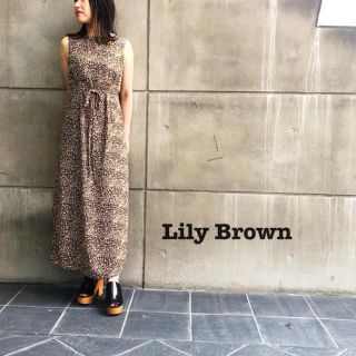 リリーブラウン(Lily Brown)のチューリップ柄Ｉラインワンピース(ロングワンピース/マキシワンピース)