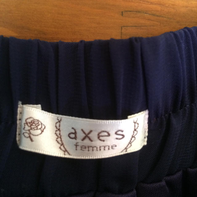 axes femme(アクシーズファム)の【美品】axes femme アクシーズファム リボン スカート レース 裏地付 レディースのスカート(ひざ丈スカート)の商品写真