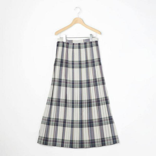 1LDK SELECT(ワンエルディーケーセレクト)のAURALEE WOOL CHECK PLEATED SKIRT レディースのスカート(ロングスカート)の商品写真