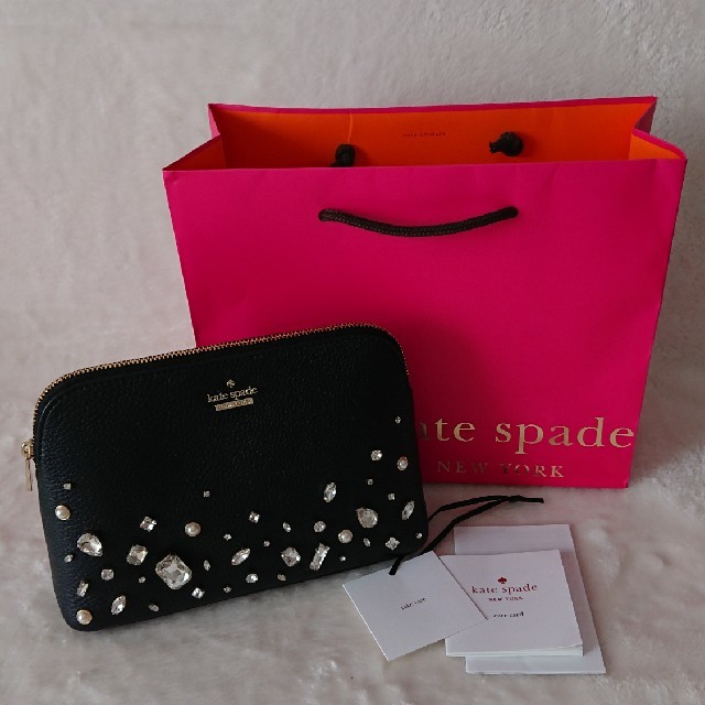 kate spade new york(ケイトスペードニューヨーク)のケイト・スペード ポーチ キラキラ 黒 レディースのファッション小物(ポーチ)の商品写真