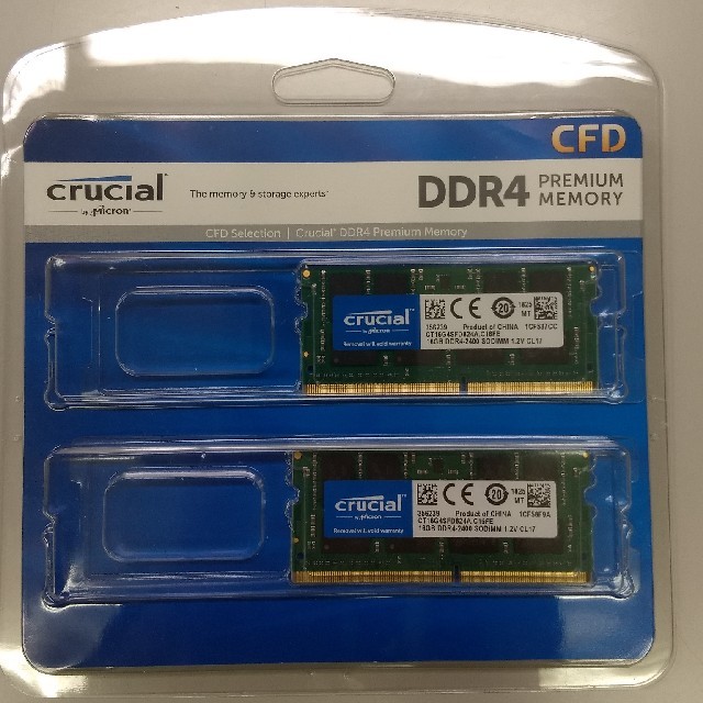 crucial　DDR4-2400 PC4-19200 16GB×2 計32GBPC/タブレット