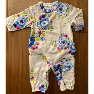 ハッカベビー(hakka baby)の美品70cm★HAKKAbaby ロンパース 花柄(ロンパース)