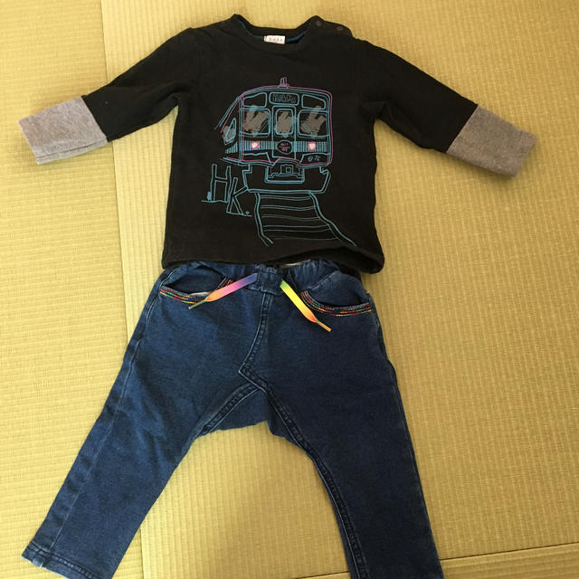 hakka baby(ハッカベビー)のハッカベビー　BITS 80 トップス　パンツ　セット キッズ/ベビー/マタニティのベビー服(~85cm)(シャツ/カットソー)の商品写真