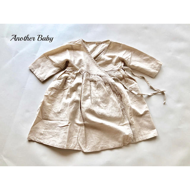 新品 カシュクールワンピース　ロング  女の子 羽織  秋 夏　無地 キッズ/ベビー/マタニティのキッズ服女の子用(90cm~)(ワンピース)の商品写真