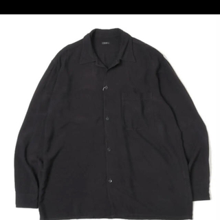 コモリ(COMOLI)の19ss comoli レーヨン オープンカラーシャツ　サイズ2 ブラック(シャツ)