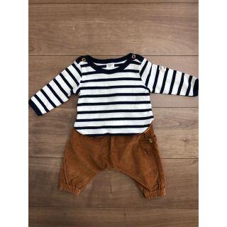 エイチアンドエム(H&M)のボーダーtボトムスset(Ｔシャツ)