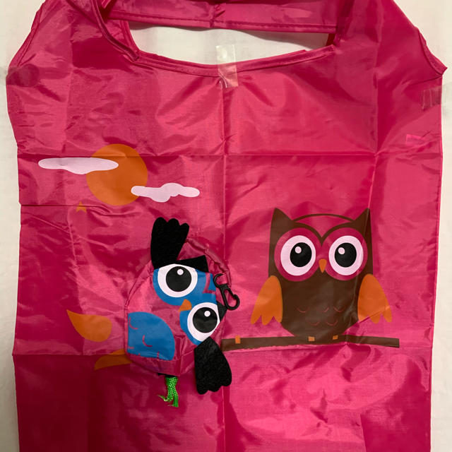 #可愛くて！#おしやれなピンク色ワンポイントのエコバッグです。#不苦労ポイント レディースのバッグ(エコバッグ)の商品写真
