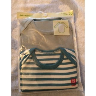 ユニクロ(UNIQLO)のユニクロ✨クルーネックボディTシャツ　2枚組　70cm ベビー服(Ｔシャツ)