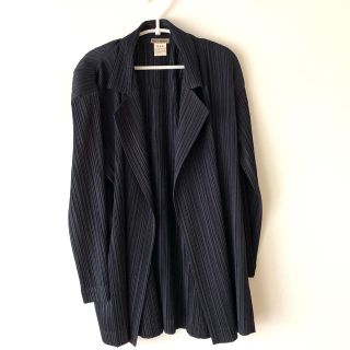 プリーツプリーズイッセイミヤケ(PLEATS PLEASE ISSEY MIYAKE)のISSEY MIYAKE ロングジャケット・ネイビー (テーラードジャケット)