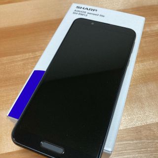 シャープ(SHARP)の【ほぼ新品：ケース付き】AQUOS sense3 lite ブラック 64GB(スマートフォン本体)