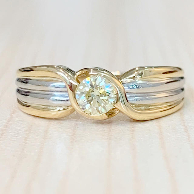 ✨一粒✨0.25ct❣️ダイヤモンド ダイヤ K18 Pt900 リング 指輪 レディースのアクセサリー(リング(指輪))の商品写真