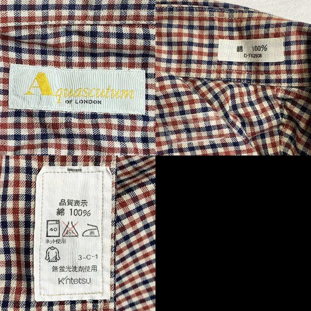AQUA SCUTUM(アクアスキュータム)の【人気】アクアスキュータム チェック柄 シャツ ワイシャツ レッド×ネイビー メンズのトップス(シャツ)の商品写真