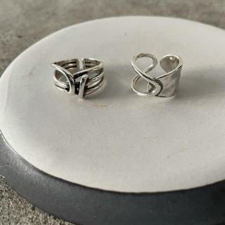 Width Surface Knot & Chain ring (リング(指輪))