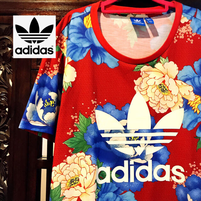 adidas - アディダス 赤 花柄 Tシャツ タンクトップ ファーム コラボ