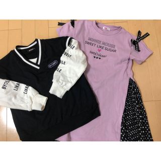 ナルミヤ インターナショナル(NARUMIYA INTERNATIONAL)のby♡LOVEIT トレーナー140、ALGYワンピース130、150(Tシャツ/カットソー)