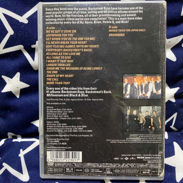 [DVD]backstreet boys／PV集 エンタメ/ホビーのDVD/ブルーレイ(ミュージック)の商品写真