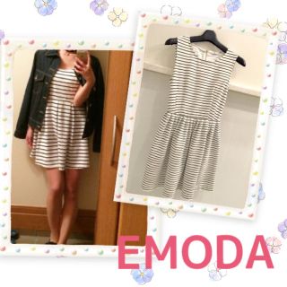 エモダ(EMODA)の美品♡EMODA ボーダーワンピ S(ミニワンピース)