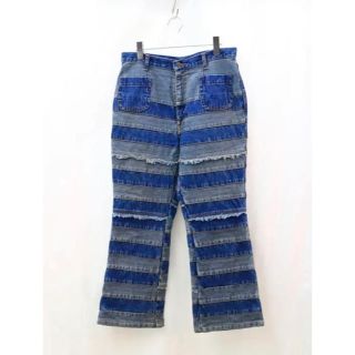 KAKAVAKA＊古着 denim design flare pants ブルー(バギーパンツ)