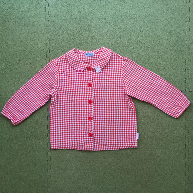 mikihouse(ミキハウス)のミキハウス 赤 ギンガムチェック シャツ 80 キッズ/ベビー/マタニティのベビー服(~85cm)(シャツ/カットソー)の商品写真