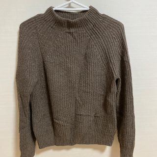 ムジルシリョウヒン(MUJI (無印良品))のヤク入りウール畦編みモックネックセーター婦人Ｓ・ダークモカブラウン(ニット/セーター)