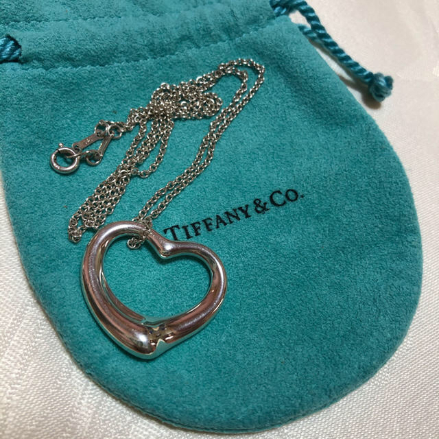 【美品】Tiffany \u0026 Co. オープンハート　ネックレス　Lサイズ