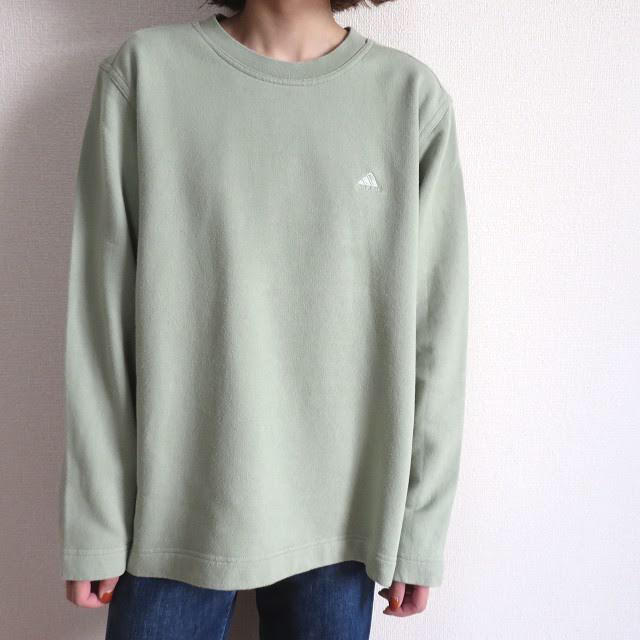 90s アディダス 刺繍ロゴ ラグランスウェット トレーナー 女子