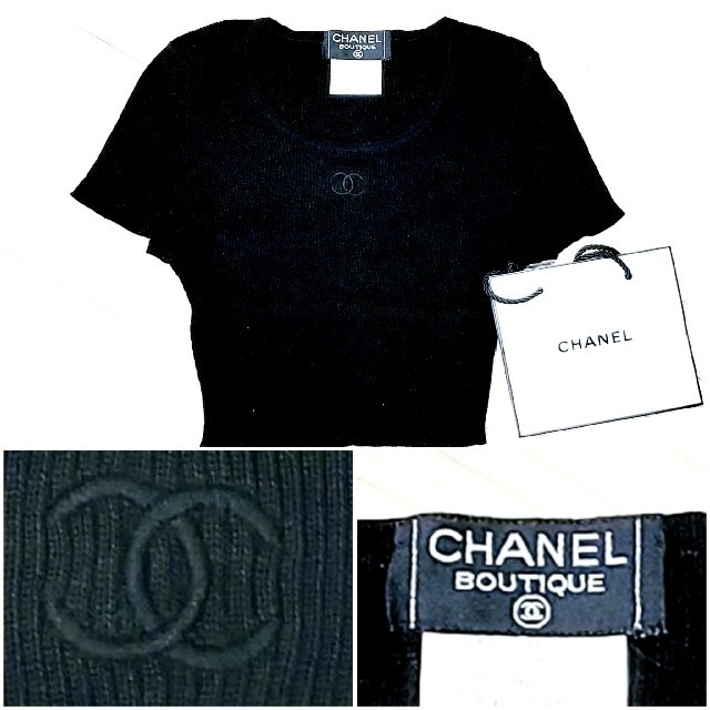 CHANEL(シャネル)の正規品中古良品　CHANELシャネル　CoCoマークショート丈トップス レディースのトップス(Tシャツ(長袖/七分))の商品写真