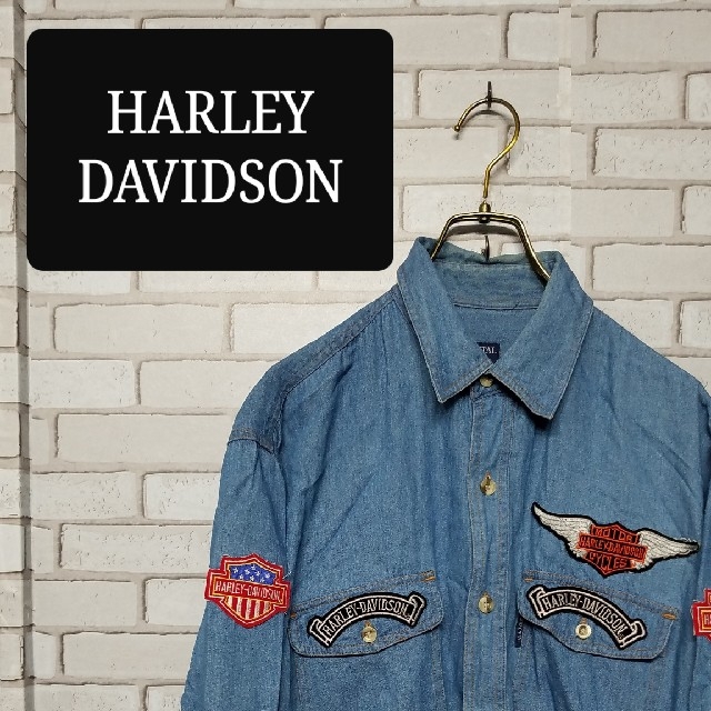 Harley Davidson - 【HARLEYDAVIDSON】 デニムシャツ オーバーサイズの通販 by one._.1's shop