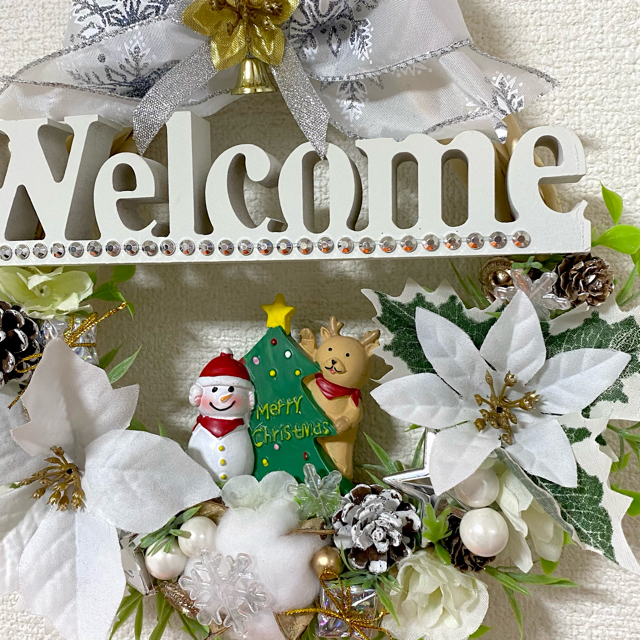 専用】ホワイト クリスマス ウェルカム Welcome フラワー リース★