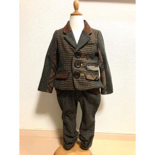 バックアレイ(BACK ALLEY)のバックアレイ　【ジャケット】（茶色　100 〜 110 cm ツイードチェック）(ジャケット/上着)