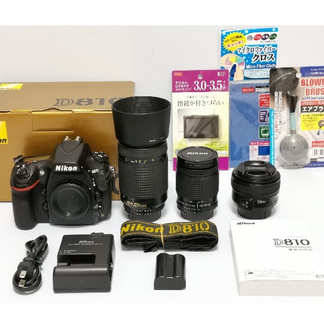 デジタル一眼Nikon D810  標準&望遠&単焦点トリプルレンズセット