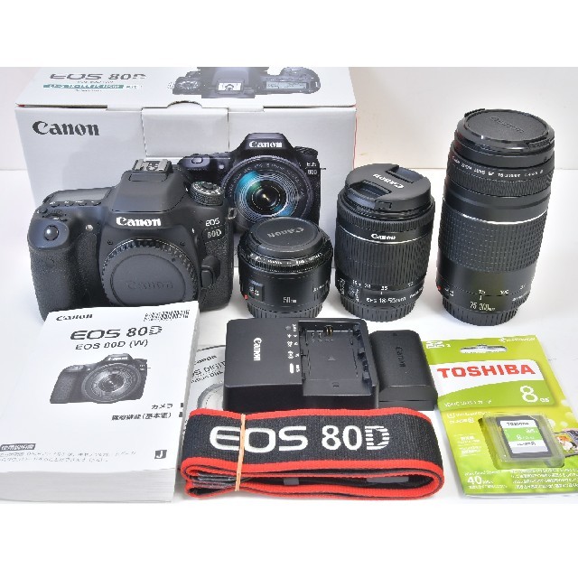 ★美品★ Canon EOS 80D トリプルレンズセット