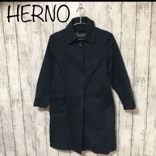 希少 HERNO ヘルノ ゴム引き チェスターコート 秋冬 ネイビー 希少 HERNO ヘルノ ゴム引き チェスターコート 秋冬 ネイビー